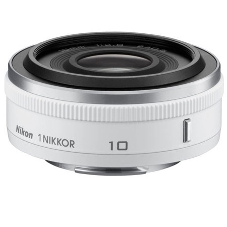 Nikon 1 10mm f/2.8 Lens for Mirrorless Camera - White - Refurbished