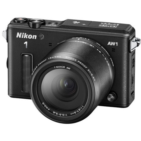 Nikon 1 AW1 Mirrorless with 11-27.5mm AW and 10mm Lenses, Black