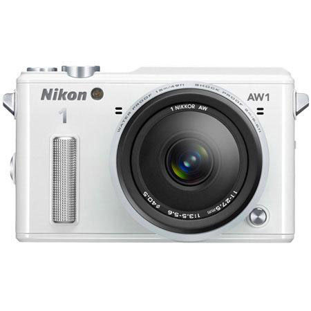 Nikon 1 AW1 Mirrorless with 11-27.5mm AW Lens and Free Accessories, White