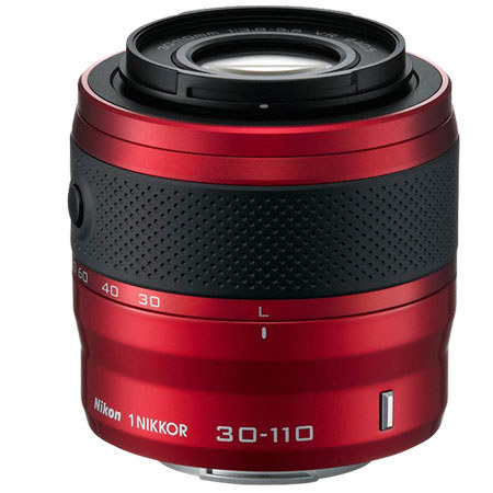 Nikon 1 J1 Digital Camera w/10-30/30-110mm VR - Red