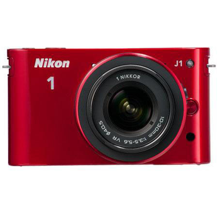 Nikon 1 J1 Camera with Nikon 1 10-30mm VR Zoom Lens Red Bundle