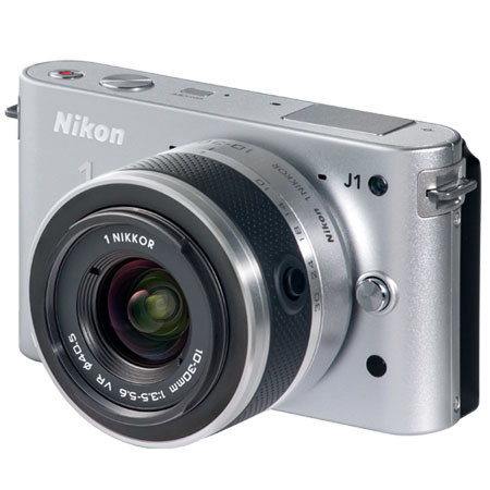 Nikon 1 J1 Digital Camera w/10mm / 10-30mm VR - Silver