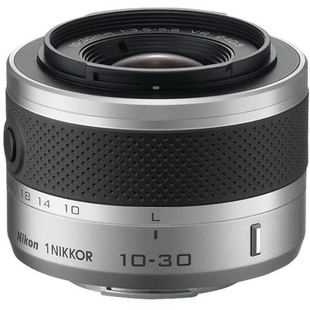 Nikon 1 J1 Digital Camera w/10mm / 10-30mm VR - Silver