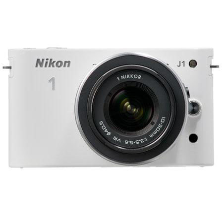 Nikon 1 J1 Mirrorless Digital Camera w/Nikon 10-30mm VR - White - Refurbished