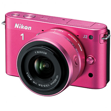 Nikon J2 Digital Camera w/Nikon 10-30mm VR & 30-110mm, Pink