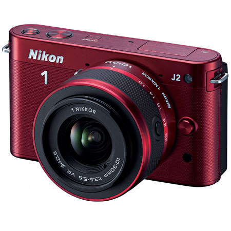 Nikon J2 Digital Camera w/Nikon 10-30mm VR & 30-110mm, Red