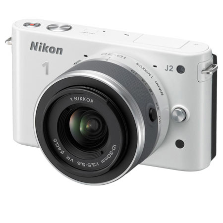 Nikon 1 J2 Camera w/10-30mm Lens, White, Bundle w/1 NIKKOR 30-110mm Lens White