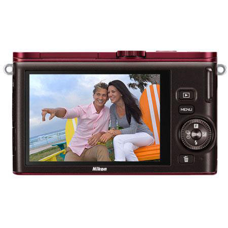 Nikon 1 J3 Mirrorless Digital Camera with 10-100mm Lens, Red