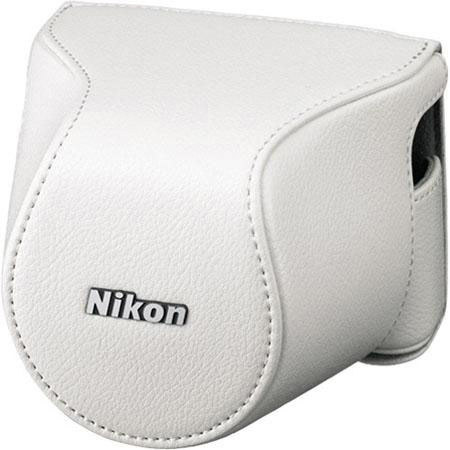 Nikon 1 J3 Camera with 10-30mm VR Lens, White, Bundle with Body Case Set