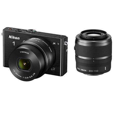 Nikon 1 J4 Mirrorless Camera w/10-30mm & 30-110mm Lenses-Black W/Accessory Bundl