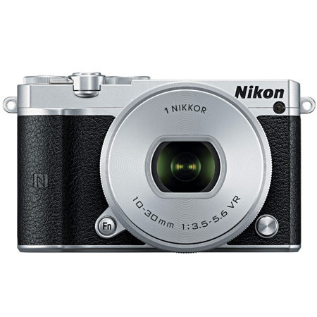 Nikon 1 J5 Mirrorless with 10-30mm VR Lens and Free Accessories, Silver
