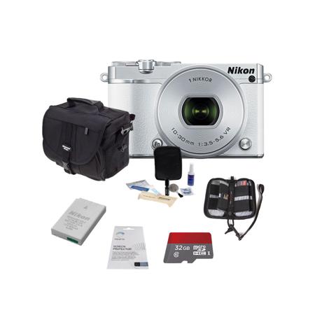 Nikon 1 J5 Mirrorless Camera w/10-30mm VR Lens & Premium Bundle, White