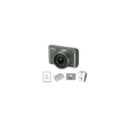 Nikon 1 S1 Camera with 11-27.5mm Lens, Khaki, Bundle with Accessories