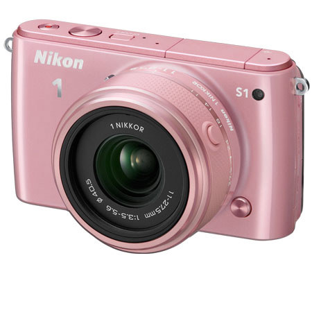 Nikon 1 S1 Mirrorless Digital Camera with 11-27.5mm & 30-110mm Lenses, Pink