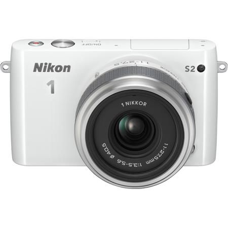 Nikon 1 S2 Mirrorless Digital Camera with 11-27.5mm Lens- White