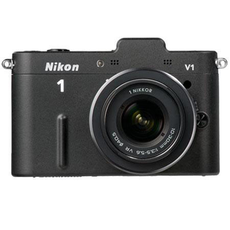 Nikon 1 V1 Camera w/NIKKOR 10-30mm Lens, Black, Bundle w/1 NIKKOR 30-110mm White