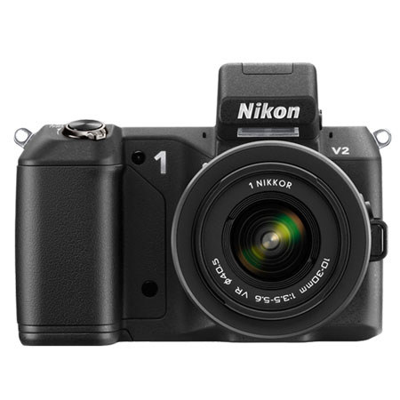 Nikon 1 V2 Camera w/10-30mm Lens, Black, Bundle w/10-100mm White Lens & MORE