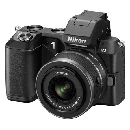 Nikon 1 V2 Mirrorless Digital Camera Body, Black, with Nikon 1 10-30mm Lens