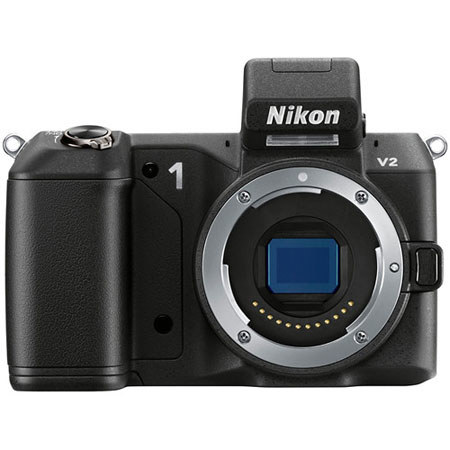 Nikon 1 V2 Camera Body, Black, Bundle w/Nikon 10mm Lens (Black) & Accessories