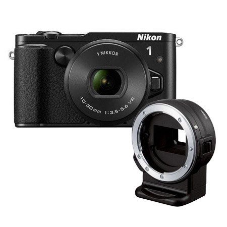 Nikon 1 V3 Camera with 10-30mm Lens, Bundle with Nikon FT1 F-Mount 
