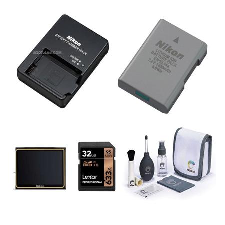 Nikon D3200/33 Acc Bundle/ Battery/Charger/32GB SDHC Card/Cleaning Kit/Screen Pr