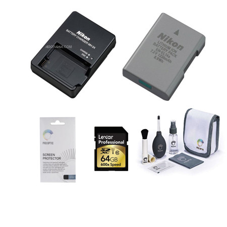 Nikon Df Accessory Bundle/ Battery/Charger/64GB SDXC Card/Cleaning Kit/Screen Pr