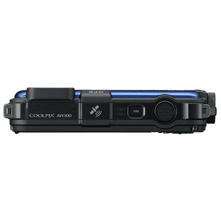 Nikon Coolpix AW100 Digital Camera with 16 Megapixel, 5x Optical Zoom, 3" LCD, Full HD (1080p) Movies, Water Proof, Blue