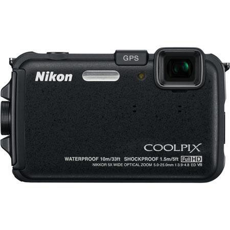 Nikon Coolpix AW100 Digital Camera Black - Refurbished Bundle