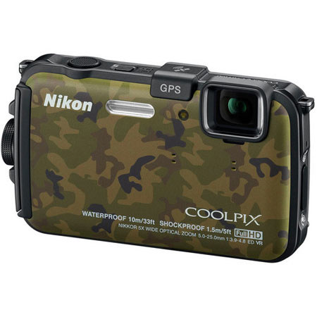 Nikon Coolpix AW100 Digital Camera with 16 Megapixels, Camouflage