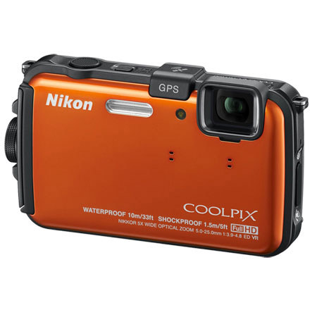 Nikon Coolpix AW100 Digital Camera, Orange - Refurbished