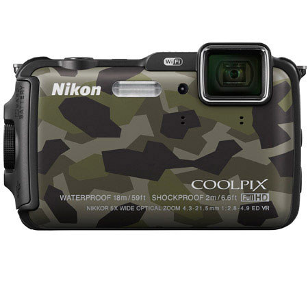 Nikon Coolpix AW120 Digital Camera, Camouflage With Upgrade accessory Bundle