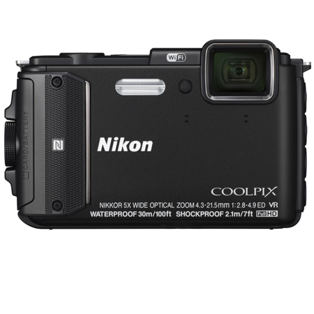 Nikon COOLPIX AW130 Waterproof Digital Camera, Black