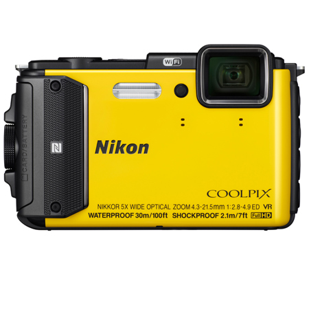Nikon COOLPIX AW130 Waterproof Digital Camera, Yellow W/ Basic Accessory Bundle