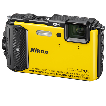 Nikon COOLPIX AW130 Waterproof Digital Camera, Yellow