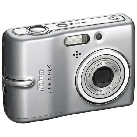 Nikon Coolpix L10 Digital Camera, 5 Megapixel, 3x Optical Zoom, 4x Digital Zoom, 2" LCD Display