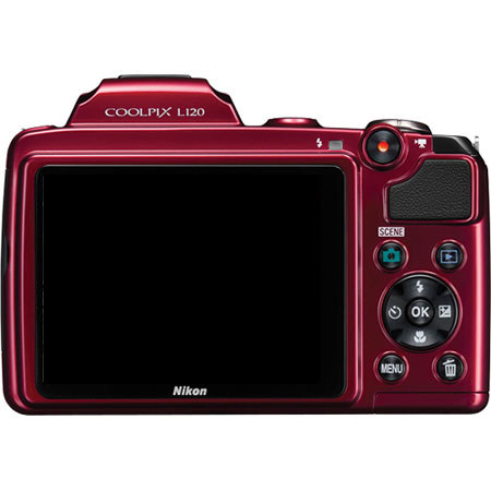 Nikon Coolpix L120 14.1 MP Digital Camera 21x Optical Zoom, Red