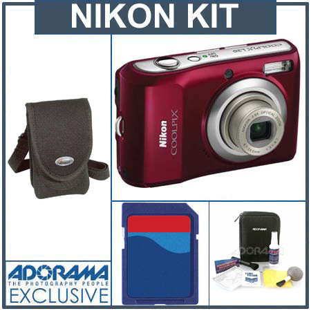 Nikon Coolpix L20 Dig Cam Kit,Deep Red With 4GB SD Card