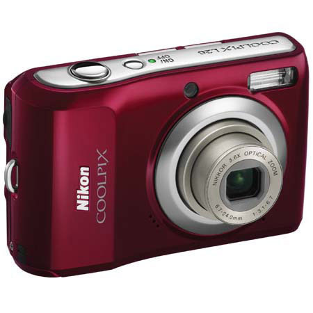 Nikon Coolpix L20 Digital Camera, Deep Red, Refurbished