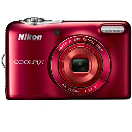 Nikon COOLPIX L32 Digital Camera, Red With Upgade Accessory Bundle