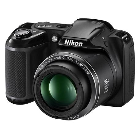 Nikon COOLPIX L340 Digital Camera, 20.2MP, 28x Optical Zoom, 3" LCD Display, 720p HD Video Hi-Speed USB, Black