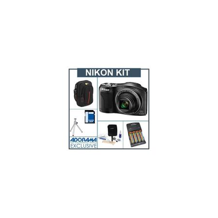 Nikon Coolpix L610 Digital Camera, Bundle "B" w/8GB Card,NiMH Batt/Charger,MORE