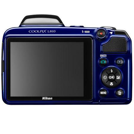 Nikon Coolpix L810 Digital Camera, Blue - Refurbished by Nikon U.S.A.