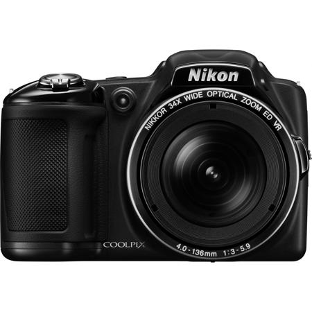Nikon Coolpix L830 Digital Camera, 16MP, 34x Optical Zoom, 3" Tilting LCD, Hybrid Vibration Reduction, Black