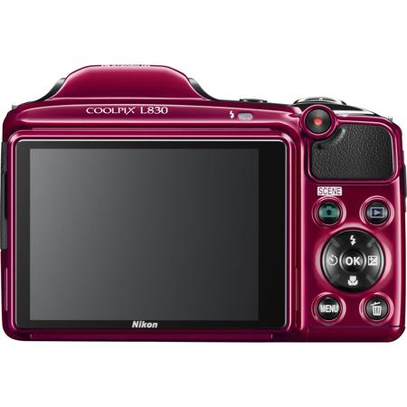 Nikon Coolpix L830 Digital Camera, Red