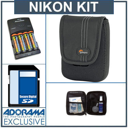 Adorama Accessory Kit for Nikon Coolpix L Series &amp; S4 &amp; other Digital Cameras