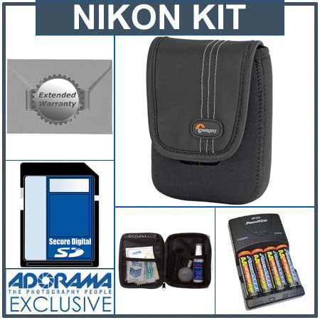 Adorama Advanced Accessory Kit for Nikon Coolpix L Series &amp; S4 &amp; Other Digital Cameras