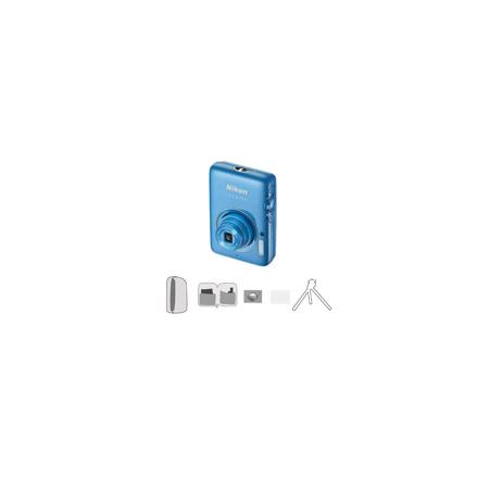Nikon Coolpix S02 14.1 Megapixel Digital Camera Blue with Advanced Acc Kit