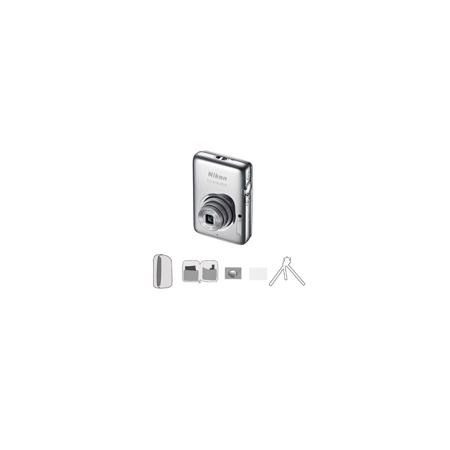 Nikon Coolpix S02 14.1 Megapixel Digital Camera Silver with Advanced Acc Kit