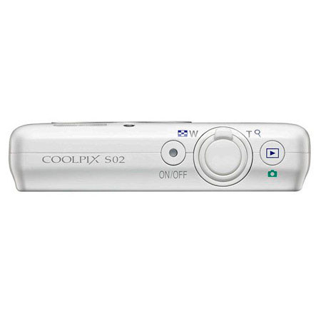 Nikon Coolpix S02 Digital Camera, White