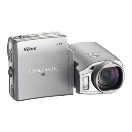 Nikon Coolpix S10 Compact Point and Shoot Digital Camera kit, - Silver - Refurbished - by Nikon U.S.A. With 4GB SD Memory Card, Camera Case, Table Top Tripod,